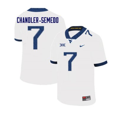 Men's West Virginia Mountaineers NCAA #7 Josh Chandler-Semedo White Authentic Nike Stitched College Football Jersey SE15X67WF